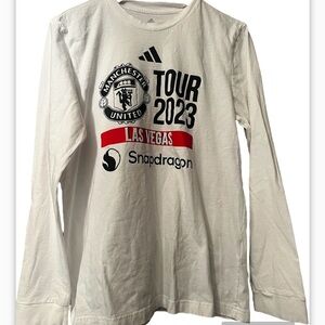 Adidas MANCHESTER UNITED USA TOUR 2023 TEE T-SHIRT Sz M Snapdragon